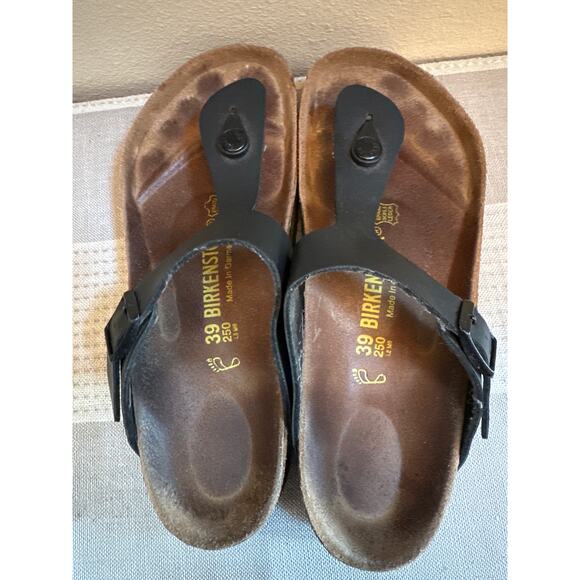 Birkenstock Gizeh Birko-Flor Black Size 39 Lightly used condition - Picture 5 of 7